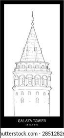 Galata Tower Vector. Istanbul City Vector Design.
