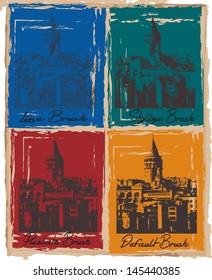 galata tower.illustration handmade design