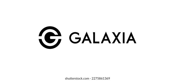 GALAXIA cryptocurrency GXA Token, Cryptocurrency logo on isolated background with text.