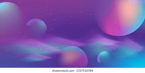 Galaxy Abstract Background With Gradient Colorful Style. Vector Eps 10. Modern Fluid Style.