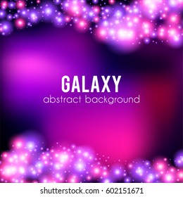 Galaxy abstract background with sparkling pink