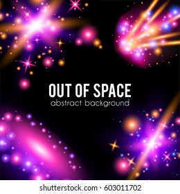Galaxy abstract background with sparkling pink