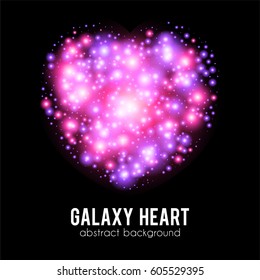 Galaxy abstract background with sparkling pink