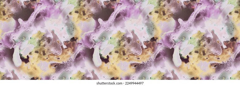 Galaxy Abstract Pattern. Alcohol Ink Repeat Space. Liquid Science Background. Vector Seamless Painting Acrylic Ink Watercolor. Multi Color Holi Paint. Swirl Trippy Splash. Fluid Splash Illustration.