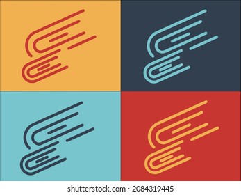 Galaxy Asteroids Logo Template, Simple Flat Icon of universe,astronomy,galaxy