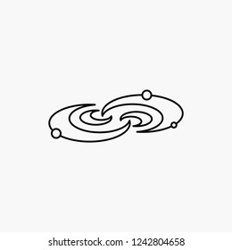 Galaxy, astronomy, planets, system, universe Line Icon. Vector isolated illustration