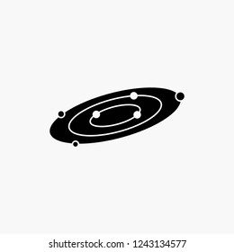 Galaxy, astronomy, planets, system, universe Glyph Icon. Vector isolated illustration