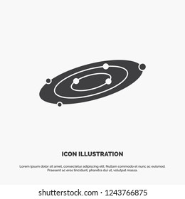 Galaxy, astronomy, planets, system, universe Icon. glyph vector gray symbol for UI and UX, website or mobile application