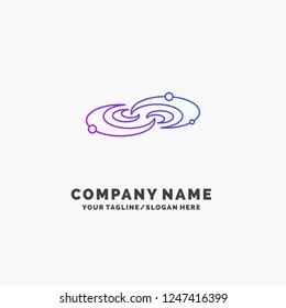 Galaxy, astronomy, planets, system, universe Purple Business Logo Template. Place for Tagline