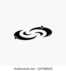 Galaxy, astronomy, planets, system, universe Glyph Icon. Vector isolated illustration