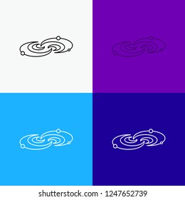 Galaxy, astronomy, planets, system, universe Icon Over Various Background. Line style design, designed for web and app. Eps 10 vector illustration