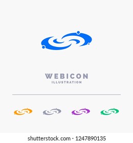 Galaxy, astronomy, planets, system, universe 5 Color Glyph Web Icon Template isolated on white. Vector illustration