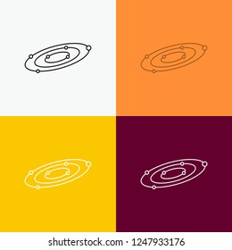 Galaxy, astronomy, planets, system, universe Icon Over Various Background. Line style design, designed for web and app. Eps 10 vector illustration