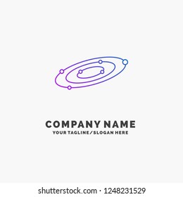 Galaxy, astronomy, planets, system, universe Purple Business Logo Template. Place for Tagline