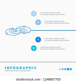 Galaxy, astronomy, planets, system, universe Infographics Template for Website and Presentation. Line Blue icon infographic style vector illustration