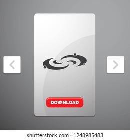 Galaxy, astronomy, planets, system, universe Glyph Icon in Carousal Pagination Slider Design & Red Download Button