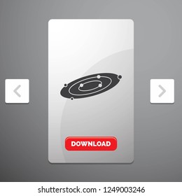 Galaxy, astronomy, planets, system, universe Glyph Icon in Carousal Pagination Slider Design & Red Download Button