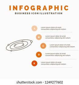 Galaxy, astronomy, planets, system, universe Infographics Template for Website and Presentation. Line Gray icon with Orange infographic style vector illustration