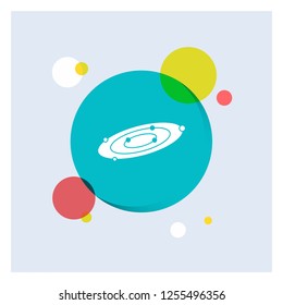 Galaxy, astronomy, planets, system, universe White Glyph Icon colorful Circle Background