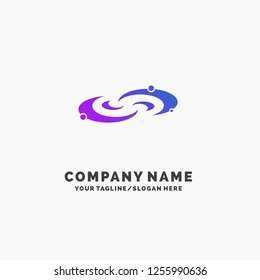 Galaxy, astronomy, planets, system, universe Purple Business Logo Template. Place for Tagline.