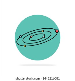 Galaxy, astronomy, planets, system, universe Flat Color Icon Vector