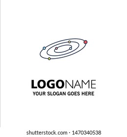 Galaxy, astronomy, planets, system, universe Flat Color Icon Vector. Vector Icon Template background