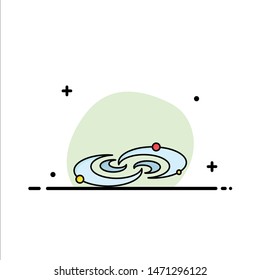 Galaxy, astronomy, planets, system, universe Flat Color Icon Vector. Vector Icon Template background