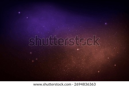Galaxy background. Color space texture with glowing stars. Realistic starry nebula. Outer space with stardust effect. Fantasy cosmos wallpaper. Cosmic gradient with constellation. Vector illustration.