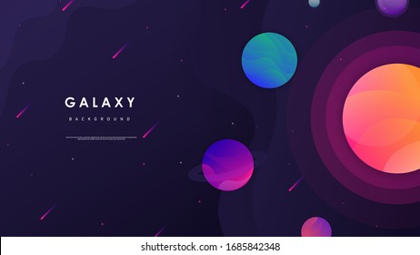 Galaxy background with colorful shapes Vector