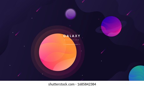 Galaxy background with colorful shapes Vector