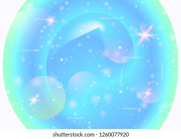 Galaxy background with cosmos and universe shapes and star dust. 3d fluid with magic sparkles. Fantastic space landscape with planets. Holographic futuristic gradients. Memphis galaxy background.