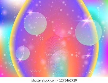 Galaxy background with cosmos and universe shapes and star dust. Fantastic space landscape with planets. 3d fluid with magic sparkles. Holographic futuristic gradients. Memphis galaxy background.