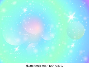 Galaxy background with cosmos and universe shapes and star dust. 3d fluid with magic sparkles. Holographic futuristic gradients. Fantastic space landscape with planets. Memphis galaxy background.