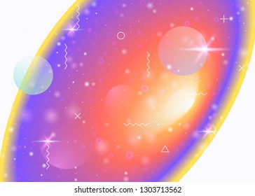 Galaxy background with cosmos and universe shapes and star dust. 3d fluid with magic sparkles. Fantastic space landscape with planets. Holographic futuristic gradients. Memphis galaxy background.