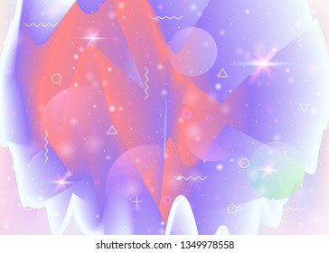 Galaxy background with cosmos and universe shapes and star dust. Holographic futuristic gradients. Fantastic space landscape with planets. 3d fluid with magic sparkles. Memphis galaxy background.