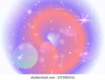 Galaxy background with cosmos and universe shapes and star dust. 3d fluid with magic sparkles. Fantastic space landscape with planets. Holographic futuristic gradients. Memphis galaxy background.