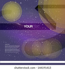 Galaxy background design with abstract geometric shapes and your text Eps 10 vector illustration