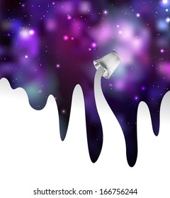 Galaxy background with pail. Vector illustration