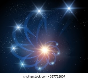 Galaxy background with shining stars.