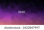 Galaxy background with shining stars. Starry night sky. Abstract constellation. Cosmos background with stardust effect.