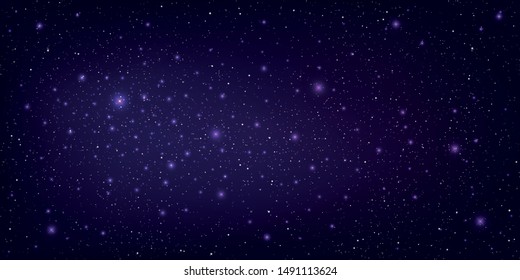 Galaxy background. Stardust in deep universe and bright shining stars in universe. Vector illustration.