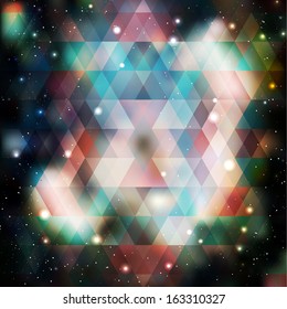 Galaxy background of triangle shapes. Vector illustration