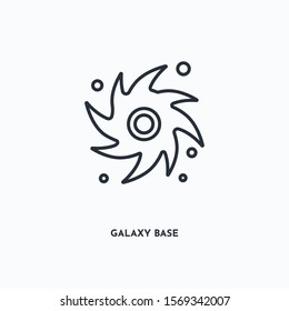 galaxy base outline icon. Simple linear element illustration. Isolated line galaxy base icon on white background. Thin stroke sign can be used for web, mobile and UI.