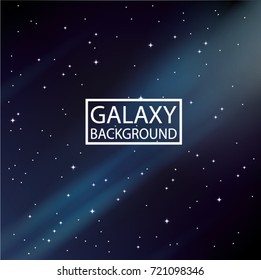 Galaxy black vector background with blue stars.