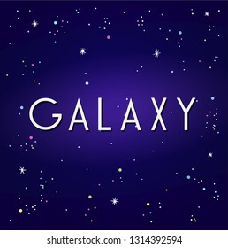 Galaxy black vector space Galaxybackground with blue stars