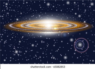 galaxy and bright stars in cosmos . Vector