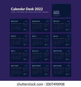 Plantilla de tema del calendario galaxy 2022