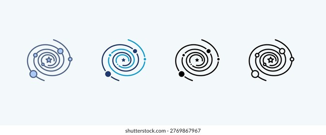 Galaxy Cluster Multiple Icon Illustration Vector