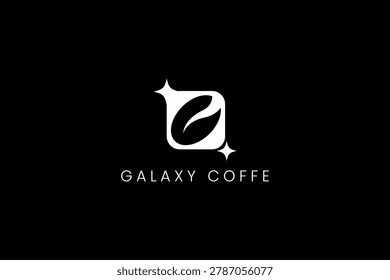 Galaxy Coffee Bean Sparkle Celestial Logo Template