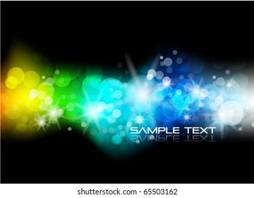 Galaxy fundo vetor colorido com luzes e estrelas. Ilustração do Eps10